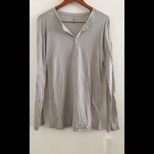 LnA Gray Long-sleeved Henley Tee