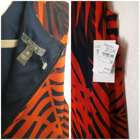 Muse Dress  Sleevelesss Red Black NWT - Picture 7 of 7