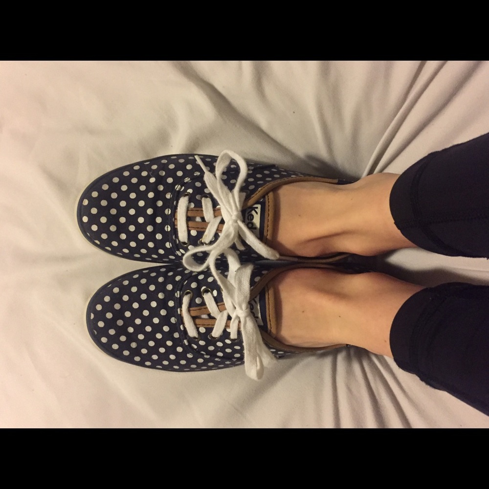 Keds - blue polka dot shoes