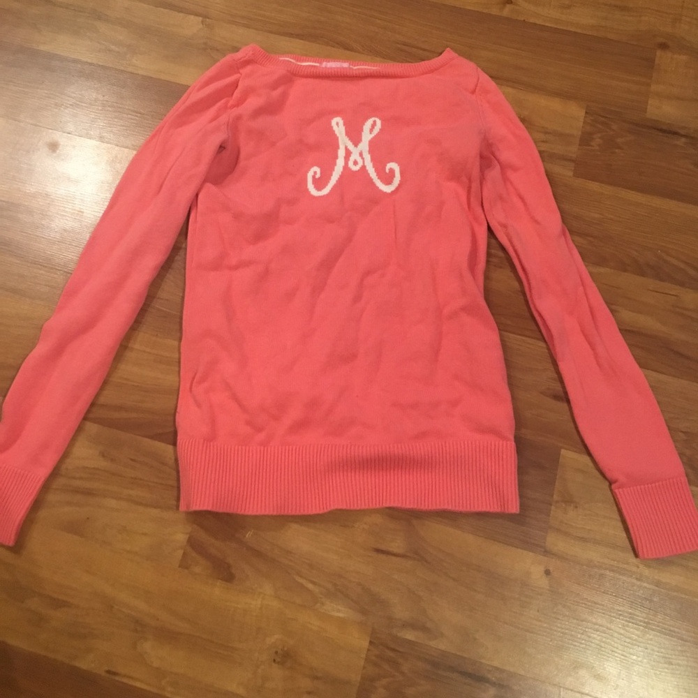 "M" monogram Lilly Pulitzer sweater size xs