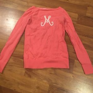 "M" monogram Lilly Pulitzer sweater size xs