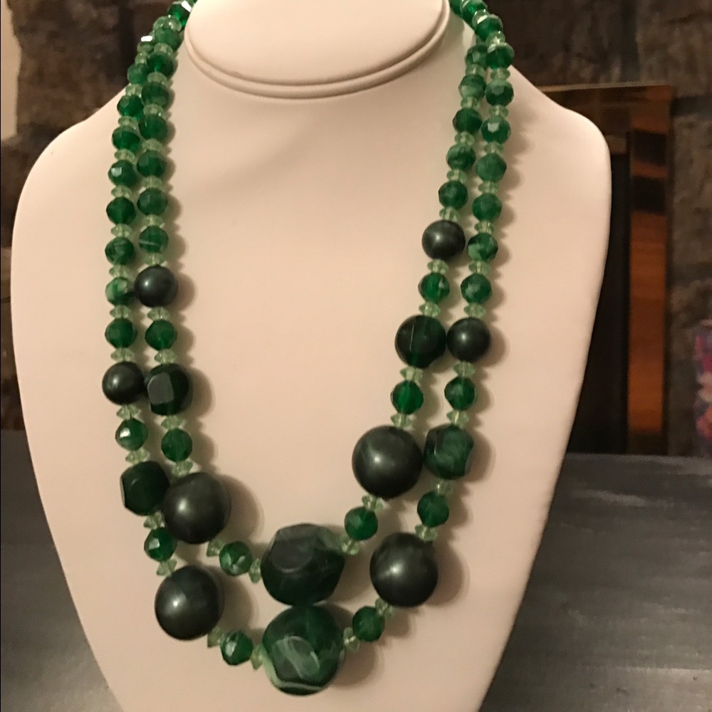 Vintage Green beaded necklace