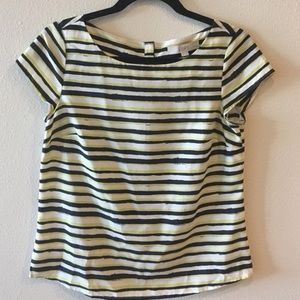 Loft blouse- black yellow and white