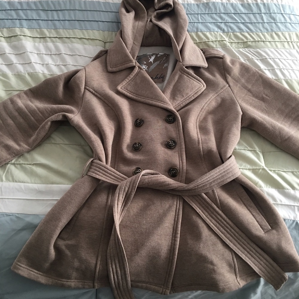 Hooded Peacoat very warm.