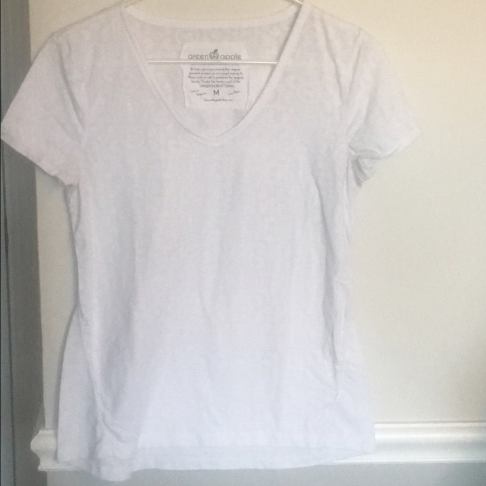 Organic White Tshirt with white print
