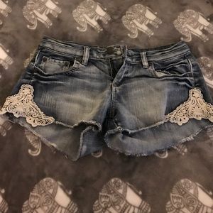 Jean shorts with lace detail size 7