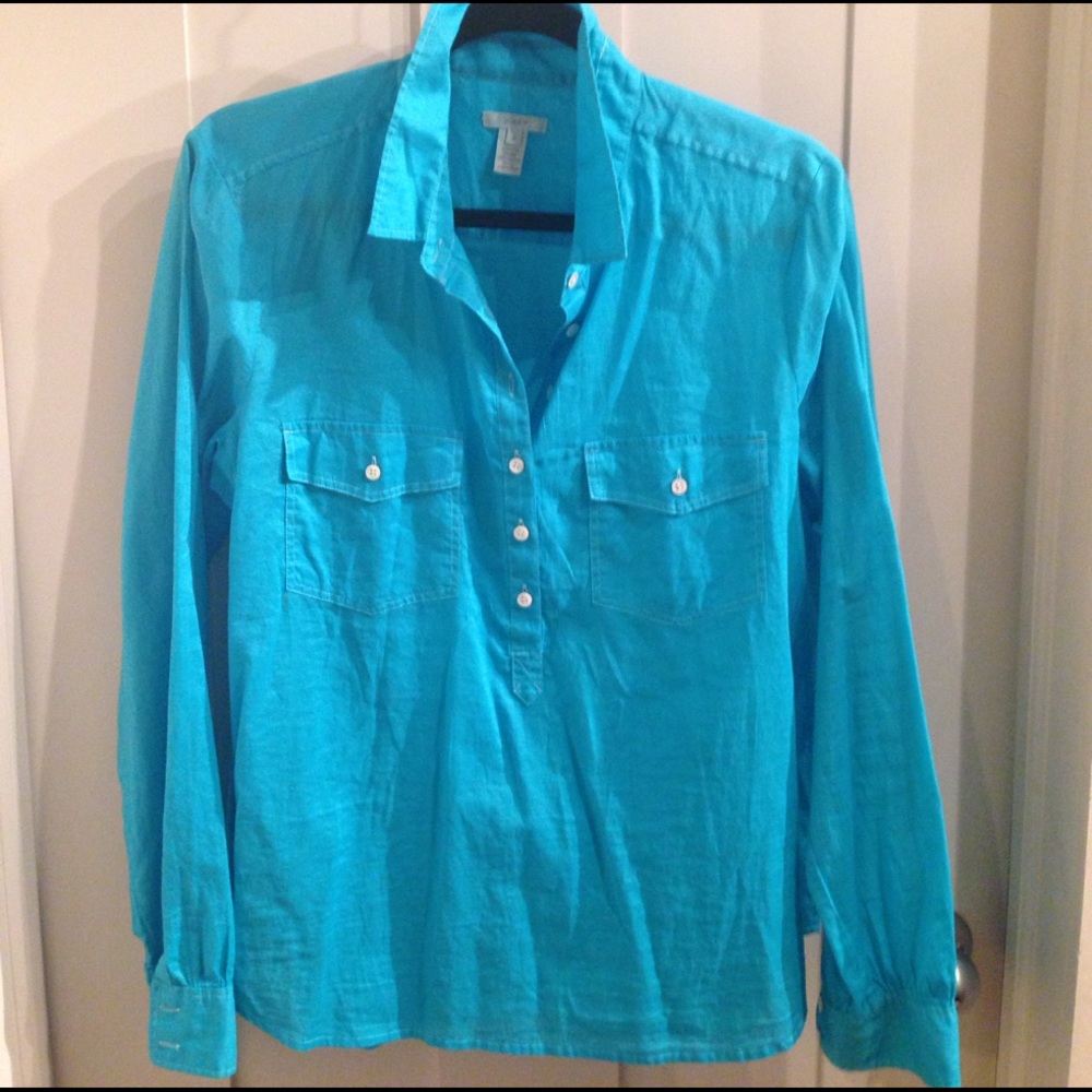 J Crew turquoise blouse
