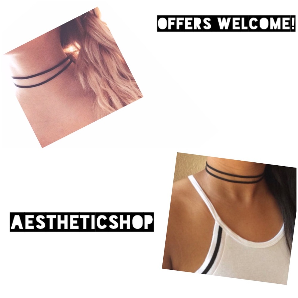 Tumblr boho double wrap suede choker