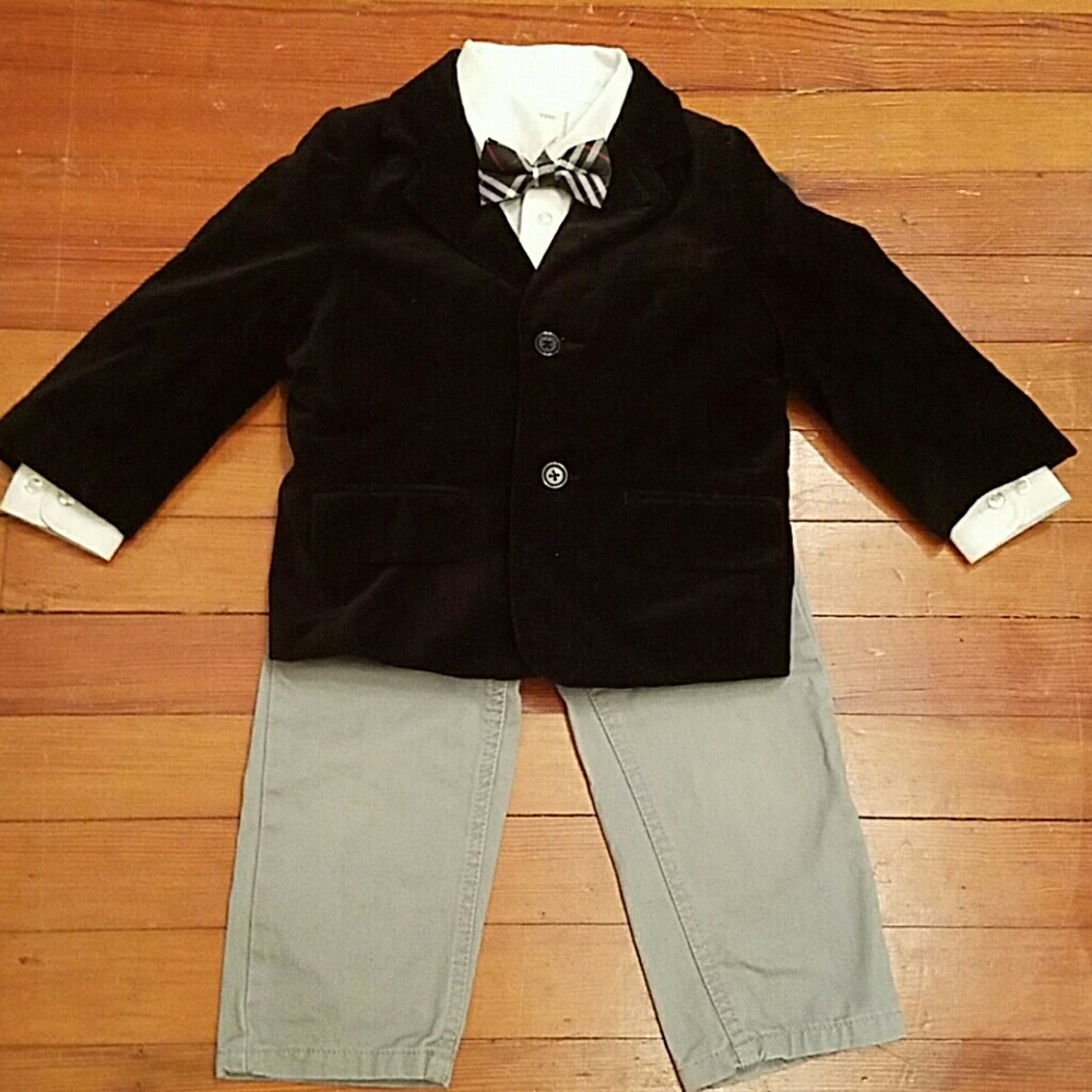 Black Velvet Suit Coat 3T