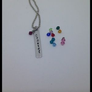 custom made hand stamped bar necklace