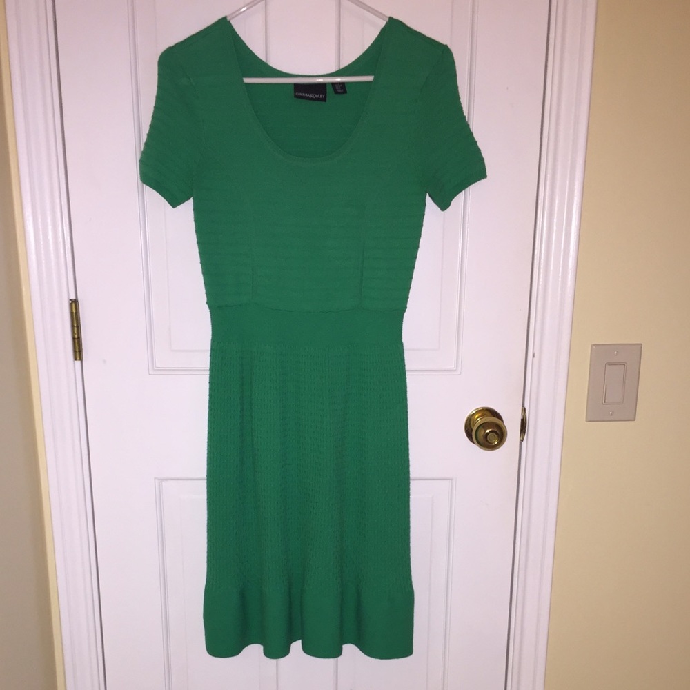 Green knit dress