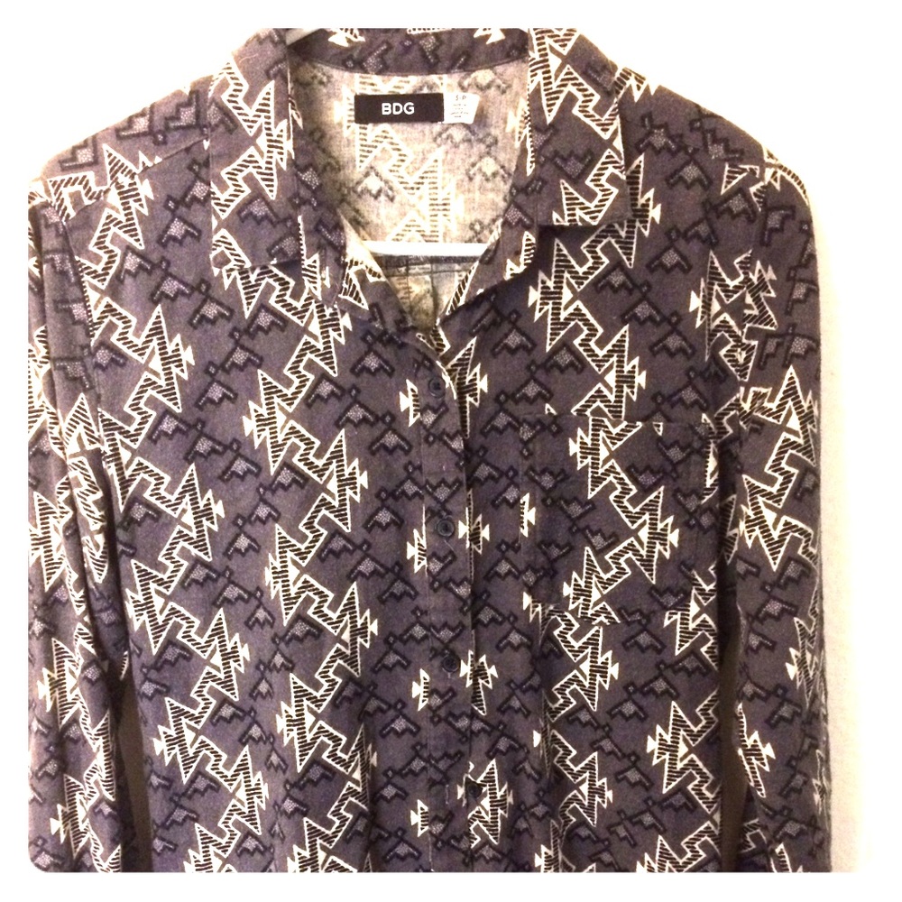 UO Aztec Tribal Flannel Button Up