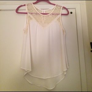 Lush tank with lace detail and key hole back