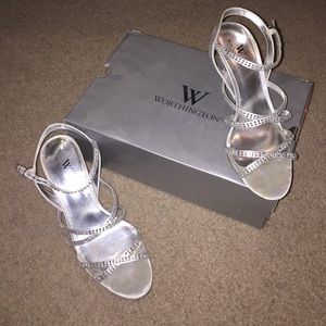 Silver Jeweled Heels