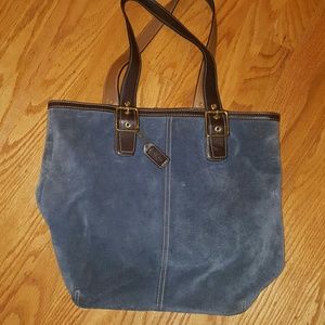 Coach suede book tote bag