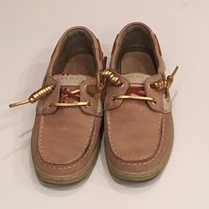 Gold laced tan Sperrys