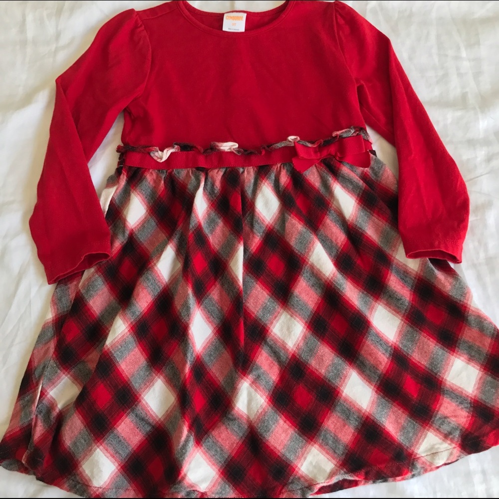Toddler red plaid dress