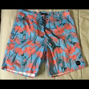 Brixton Bernie Board Shorts Hula Girl Luau Sz 36
