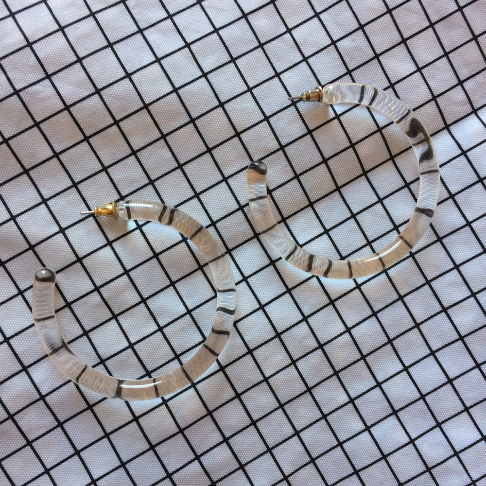 CLEAR Acrylic hoop earrings - 2.5" diameter