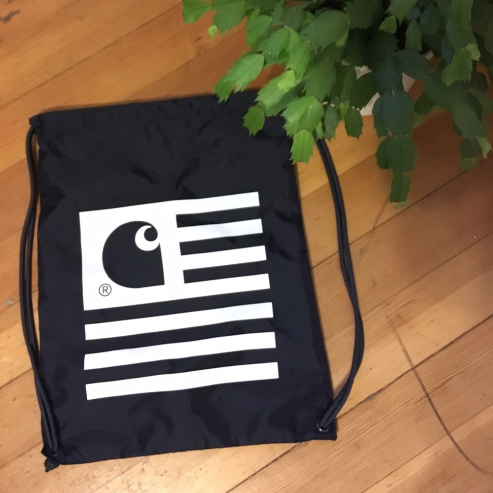 Carhartt WIP Drawstring Tote Bag Backpack in Black