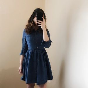 Denim-like longsleeve dress