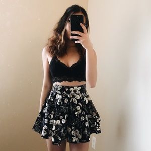 Mini floral skater skirt