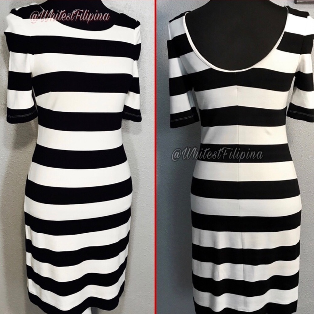 Banana Republic Black&White Bold striped dress.