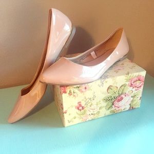 Nude Pointed Toe Flats