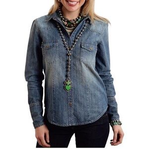 Stetson Women's Jean Button down worn 1x only