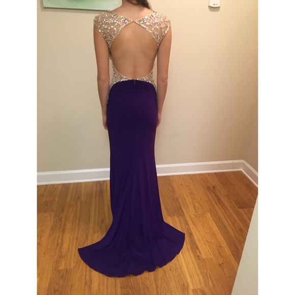 Madison James Purple Prom Dress - Picture 2 of 5