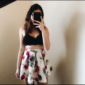 Mini floral skater skirt