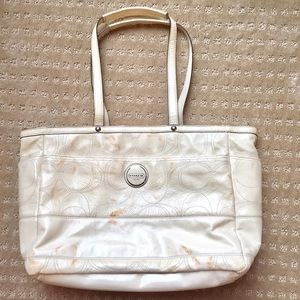 Coach patent leather diaper bag