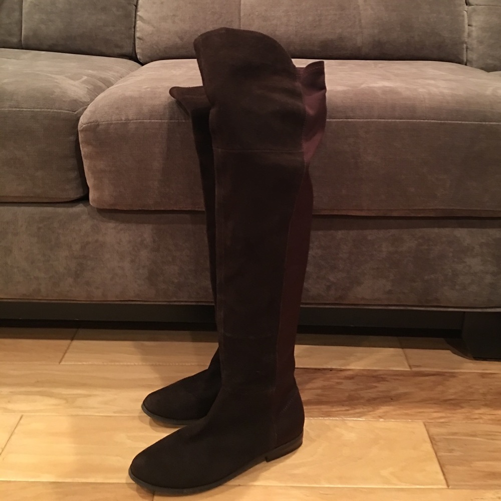 Over knee brown suede boots