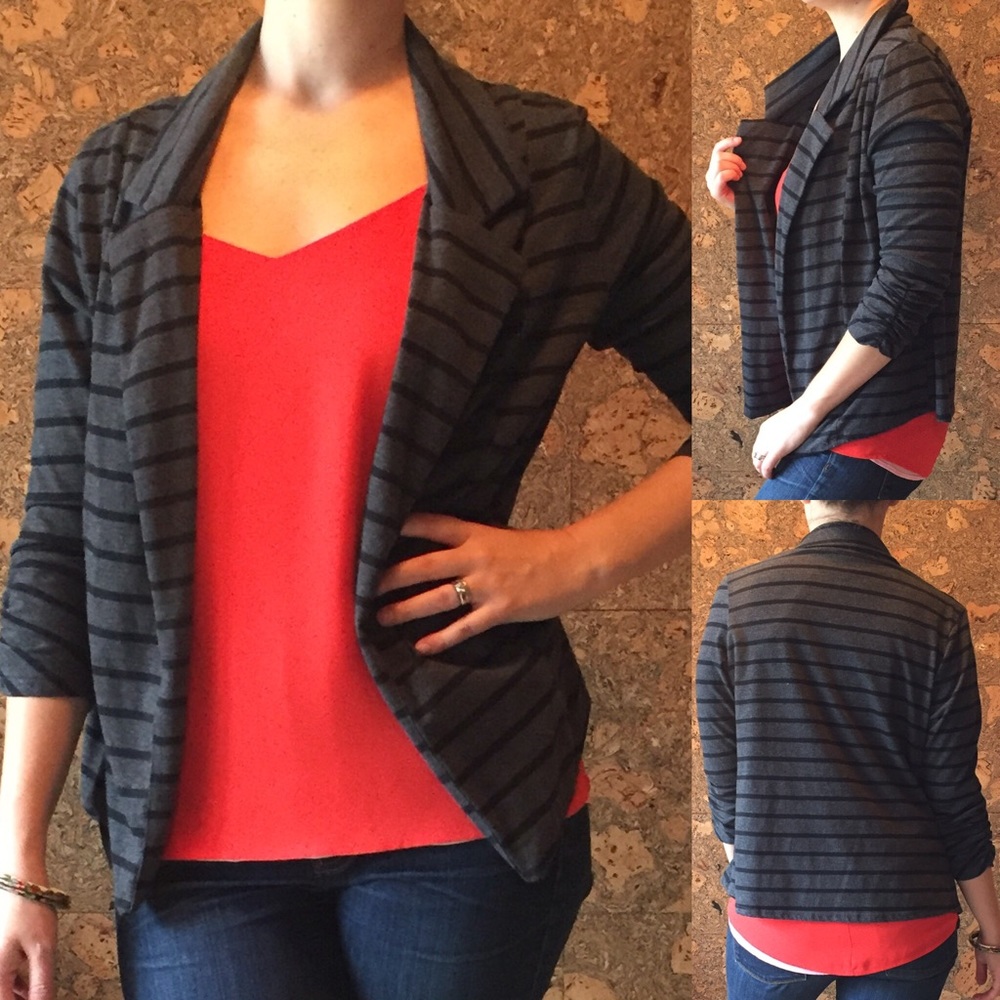 Slouchy striped striped casual blazer