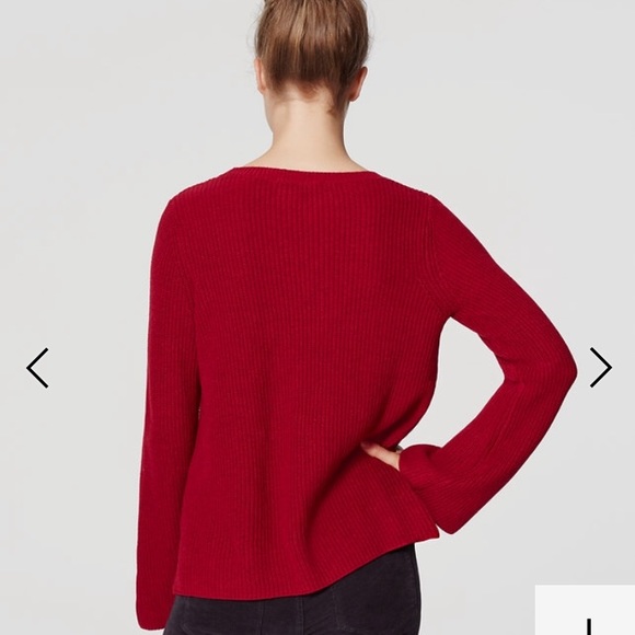 NWT LOFT Bell-sleeved Ribbed Sweater Size XL - Picture 8 of 8