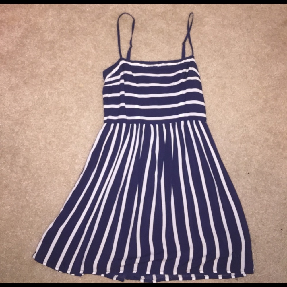 Navy blue striped dress