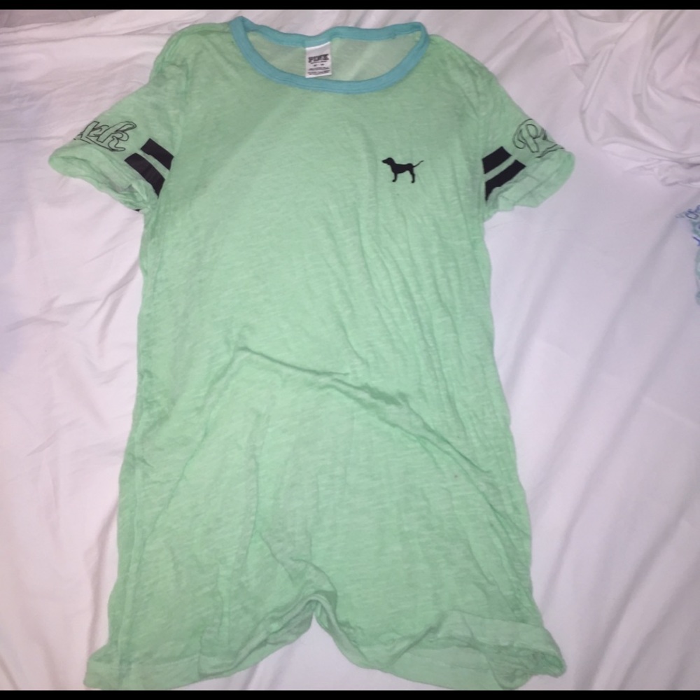 a teal victoria's secret PINK shirt