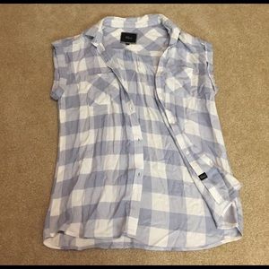 Rails button up blue and white gingham