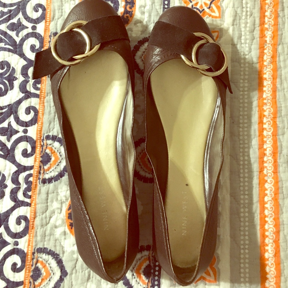 Brown Nine West ballet flats