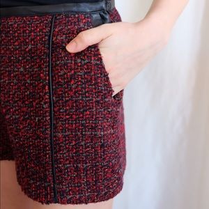 Red tweed shorts with..POCKETS