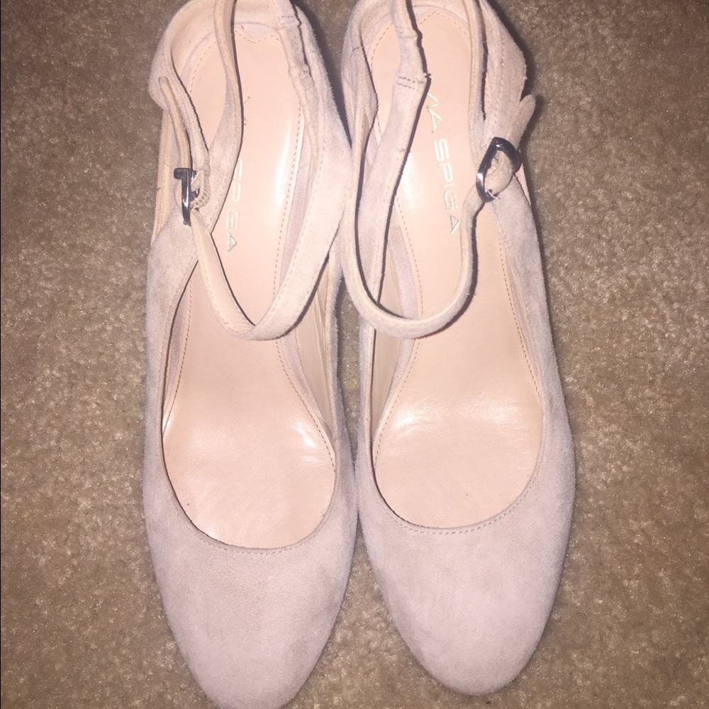 Via Spiga Beige Strappy Wedges