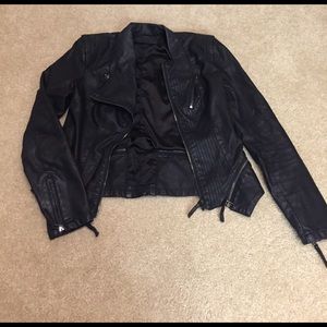 SUPER flattering Blank NYC leather jacket