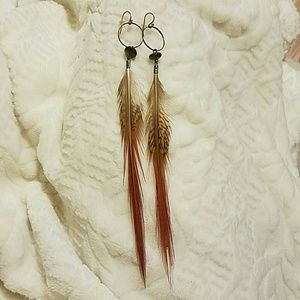 Pheasant feather earrings