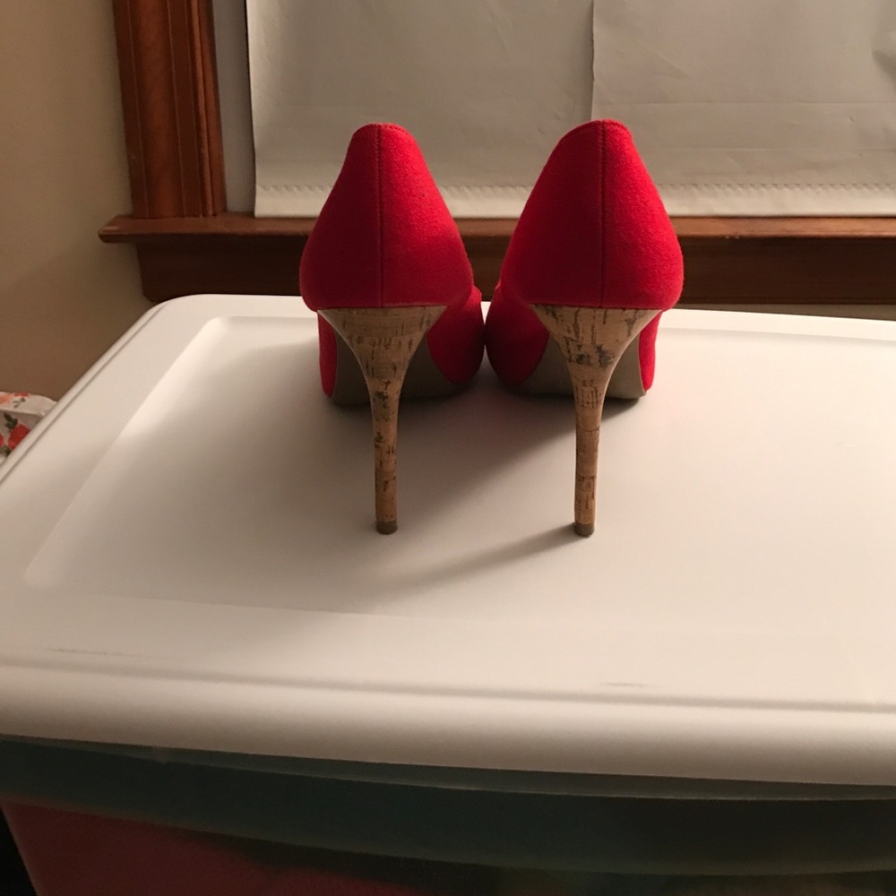 Red open toe heels. Size 13
