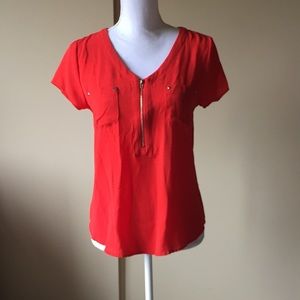 NWOT // Red Zip-up Blouse