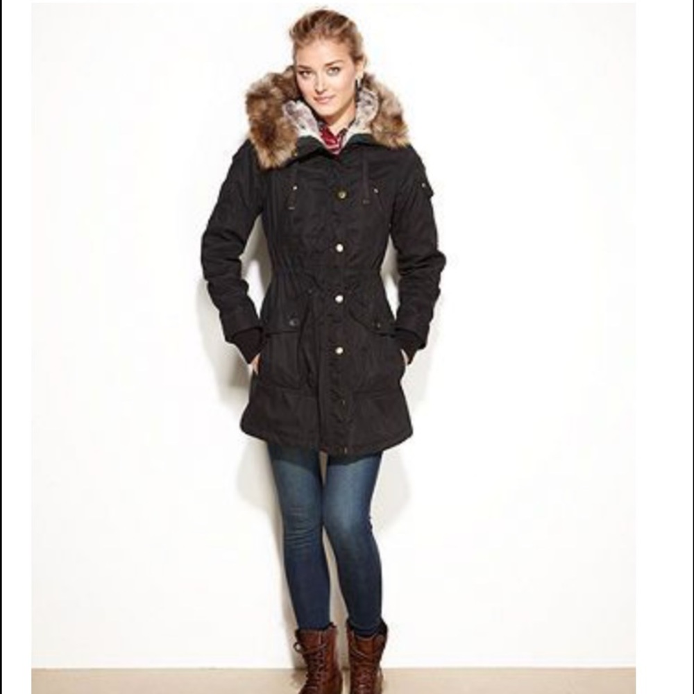 1 Madison coat with removable faux fur hood