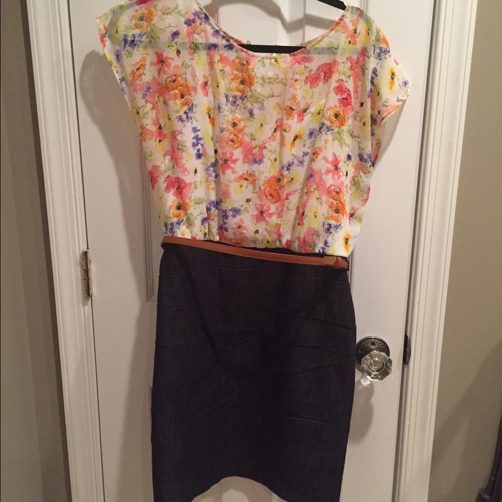 Chiffon and Denim Dress