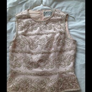 Beaded satin formal top