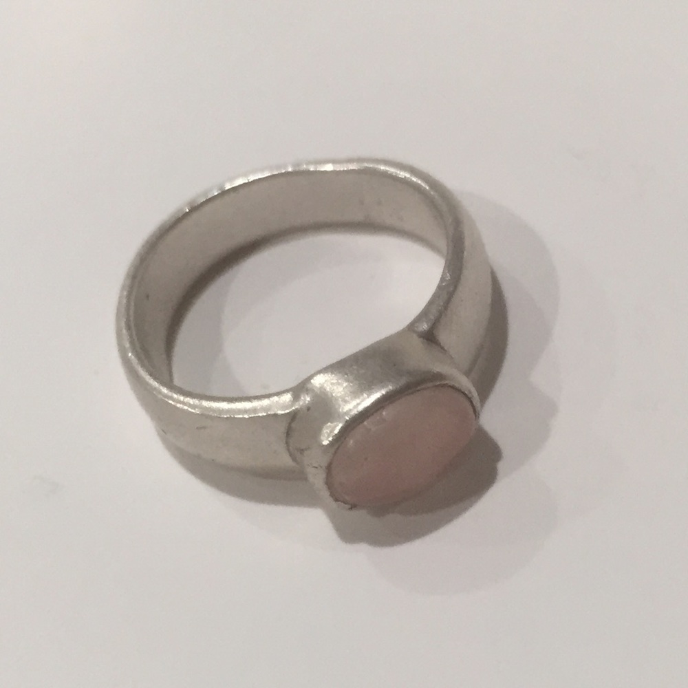 Pink Wax Cast Silver Ring