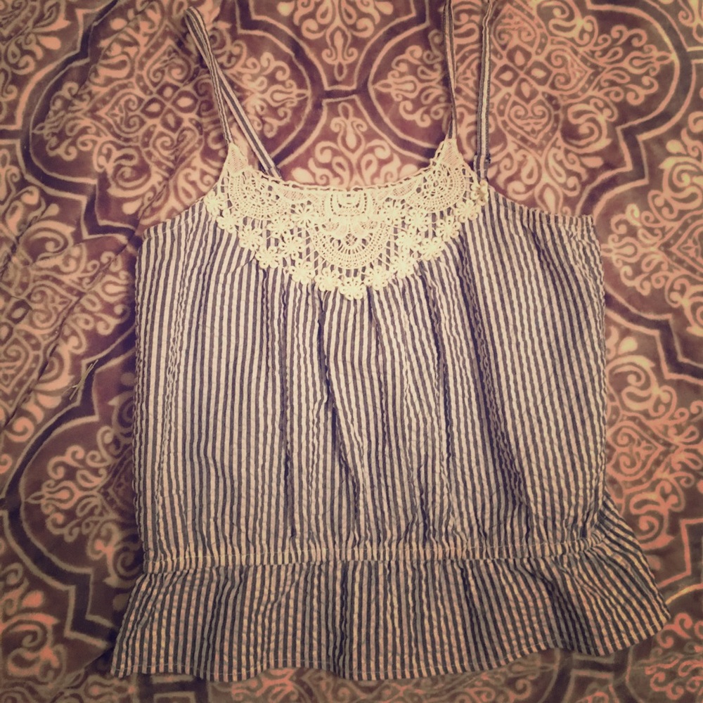 Forever 21 Striped Crochet Top